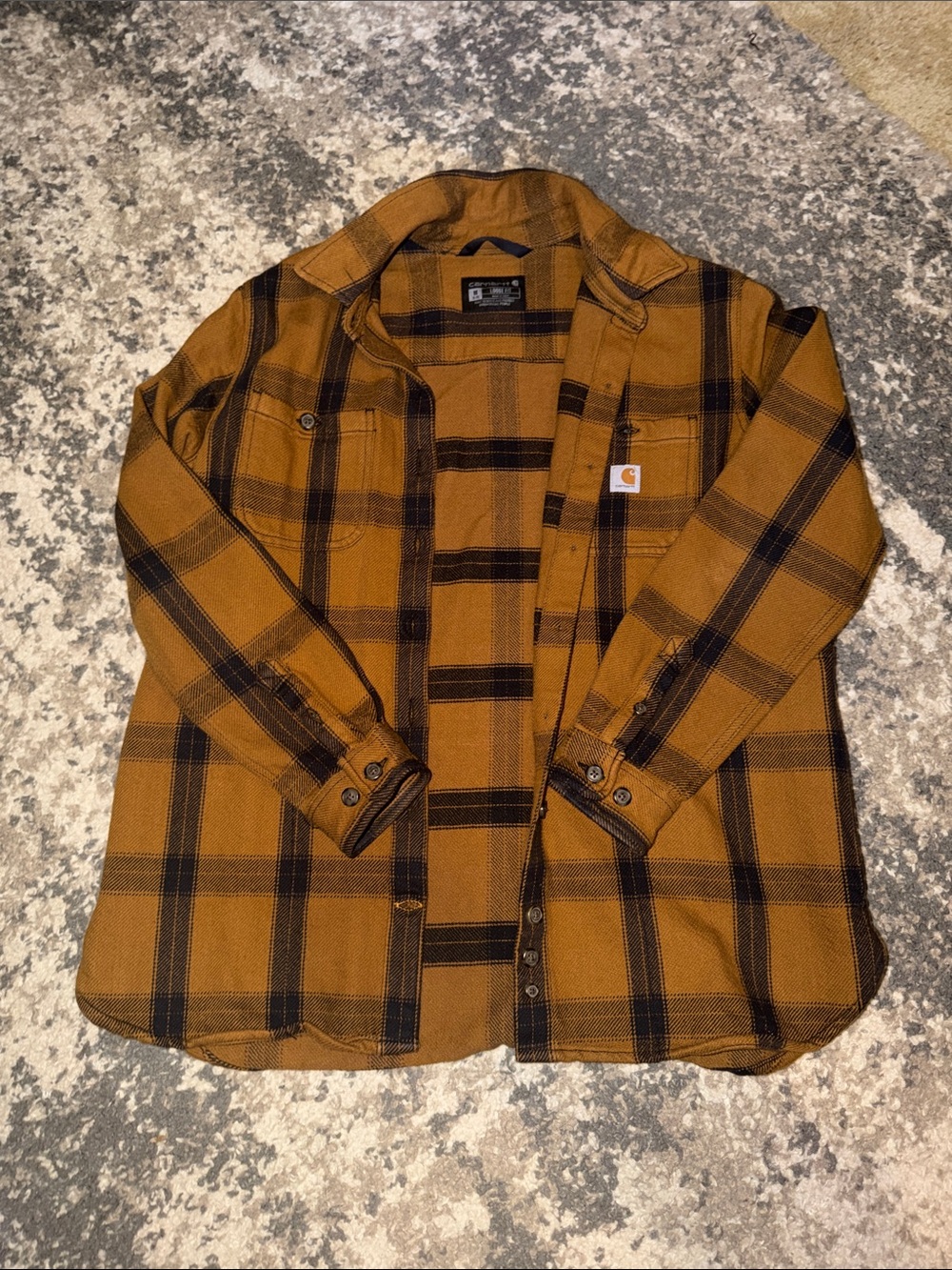 Carhartt Women's Mustard Brown Plaid Lightweight Work Jacket
